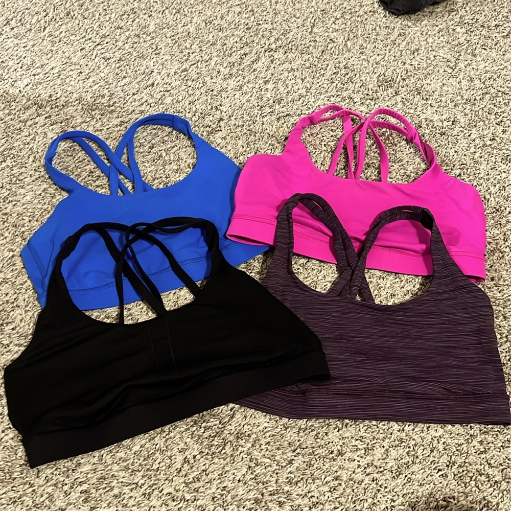 Lot 4 Lululemon sports bra size 8. Great condition